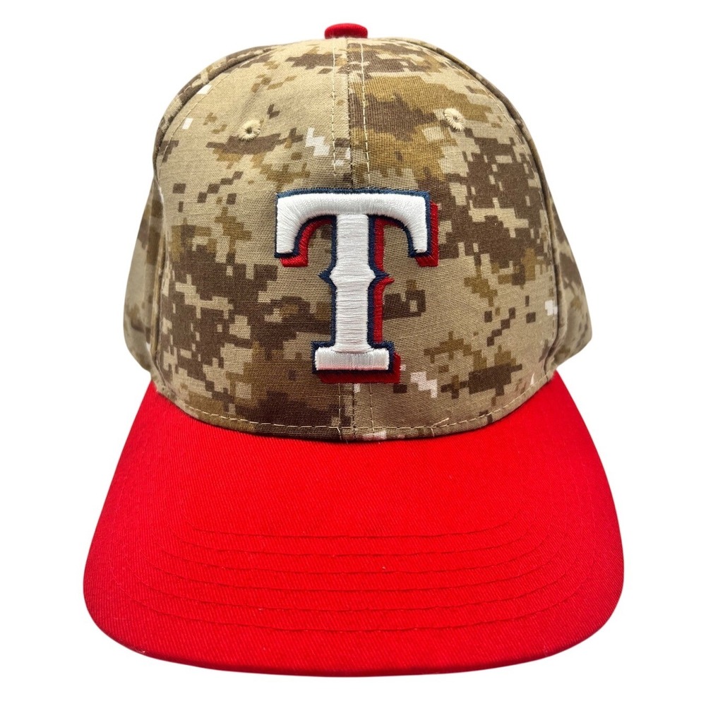 Texas‎ Rangers Fanatics Digital Camo Hat Red Flat Brim Adjustable Baseball Cap